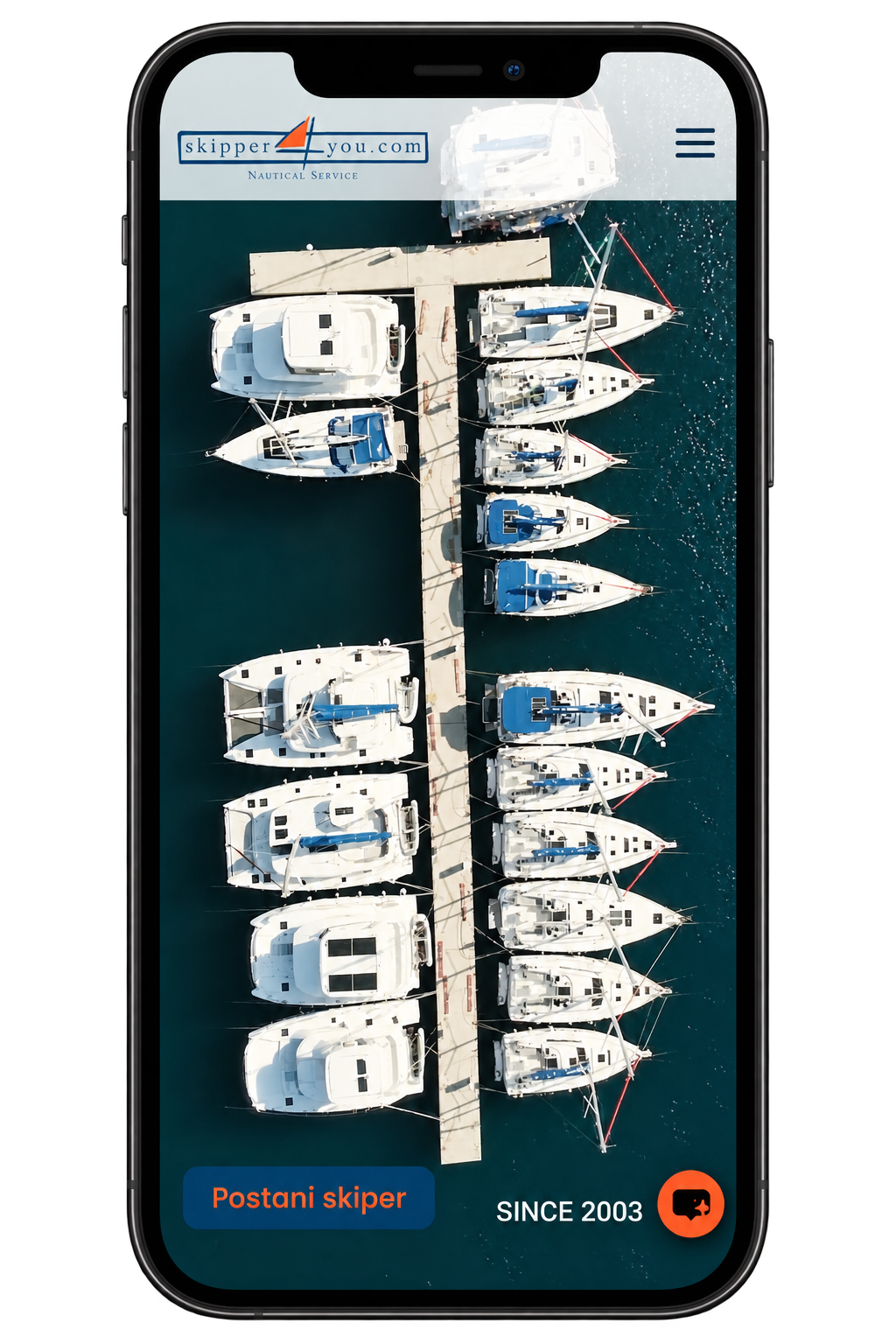 Skipper4You – mobilni prikaz web stranice